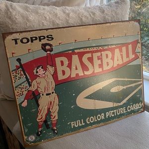 Topps Baseball Full Color Picture Cards Metal Wall Art Tin Wall Art Decor